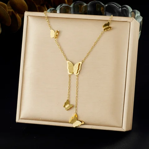 DIEYURO золотое ожерелье-бабочка