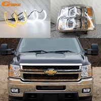 for chevrolet silverado 1500 2500 3500 hd ultra bright aw switchback crystal dtm style led angel eyes halo rings day light