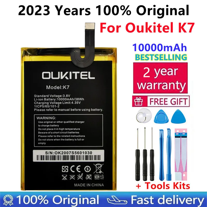 

2022 Years 100%Original 10000mAh Battery Replacement High Quality For Oukitel K7 Power Smart Phone Batteries+Tools