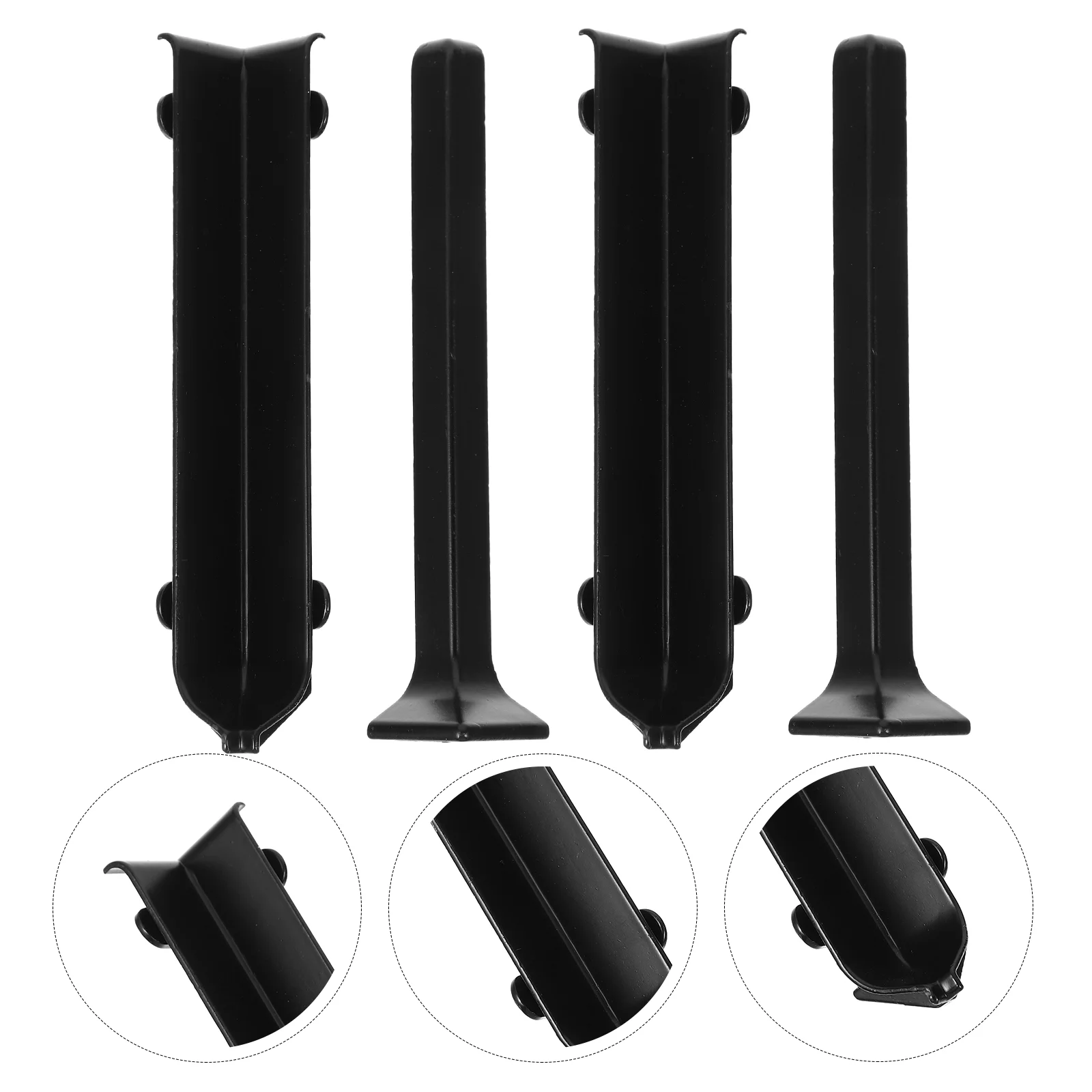 

4 Pcs Decor Caulk Strip Wainscoting Self-adhesive Peel Stick Base Boards Walls Metal Aluminum Alloy Trims Edge