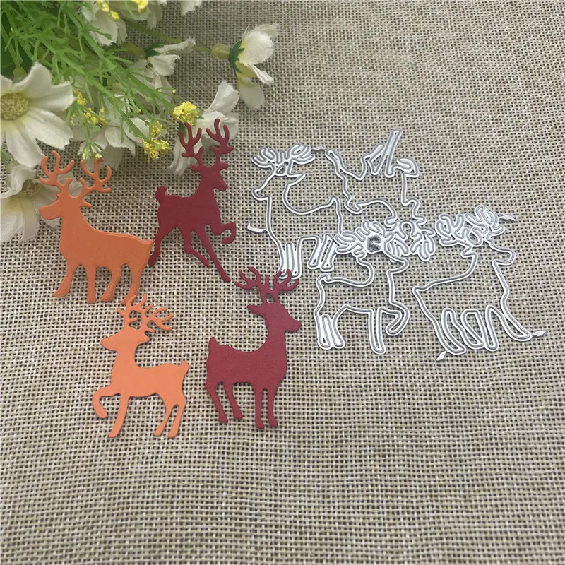 

Christmas deer Metal Cutting Dies Scrapbooking Stencil Die Cuts Card Embossing DIY Photo Album Template Mold Decoration Craft