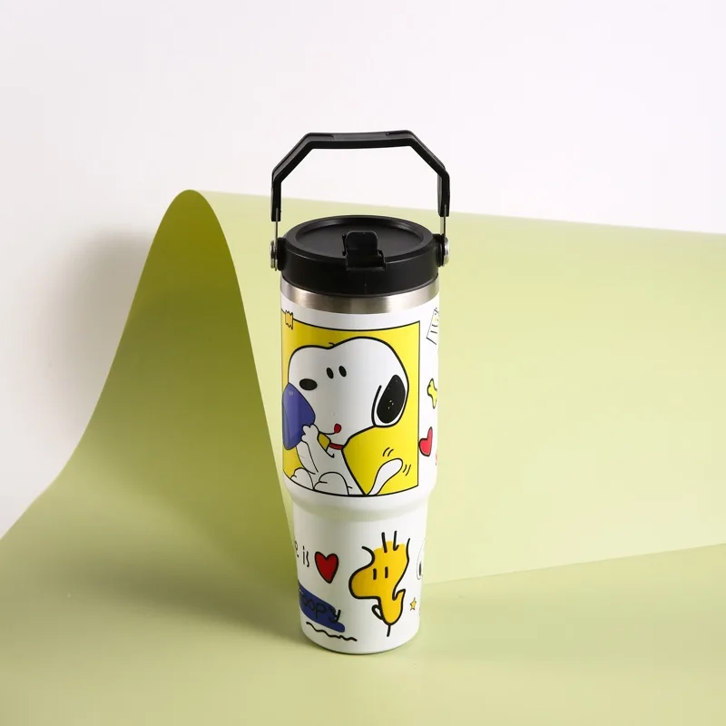 Автомобильная кружка Snoopy мультяшная для воды с крышкой большая емкость кофе