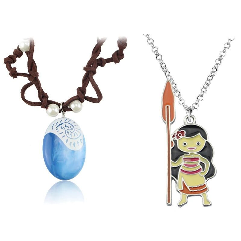 Ожерелье принцессы Моана из аниме-фильма плетеная вручную кожаная веревка кулон