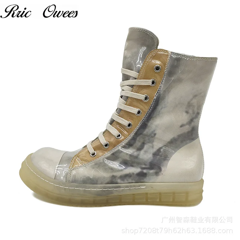 

Rric Owees High-quality Shoes Tie-dye Leather Men's Shoes Trendy Shoes Hip-hop Couple Shoes Casual Sneakers Sneakers Tops