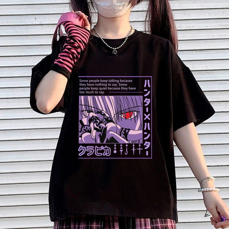 

Футболка унисекс Hunter X Hunter Killua Zoldyck, женская футболка с милым аниме Hisoka, Футболка Harajuku Kurapika, Женский Топ с графическим рисунком