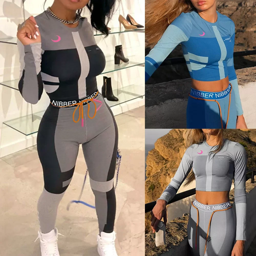 

New in 2022 Tracksuits Women Two Piece Set Outfits Sports Fitness High Waist Leggings Winter Spring Matching Sets Sweatsuit