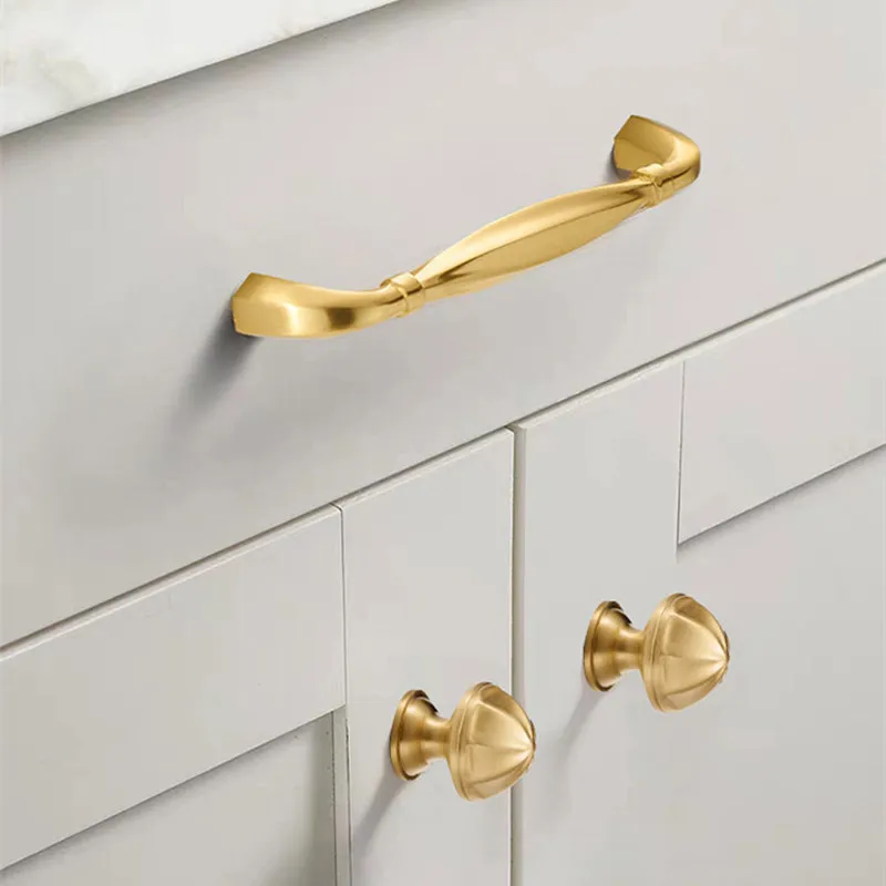 

Gold Coppery Chrome Handles Pure Copper Cabinet Door Brass Knobs Drawer Pulls Kitchen Cupboard Handle Wardrobe Pull Hardware