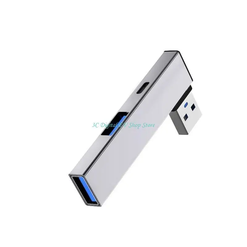 Фото E74D Концентратор USB3.0 4 в 1 с USB3.0, портом USB2.0 USB-адаптер типа C + 2USB USB-разветвитель 5 Гбит/с Порт USB C для данных №5