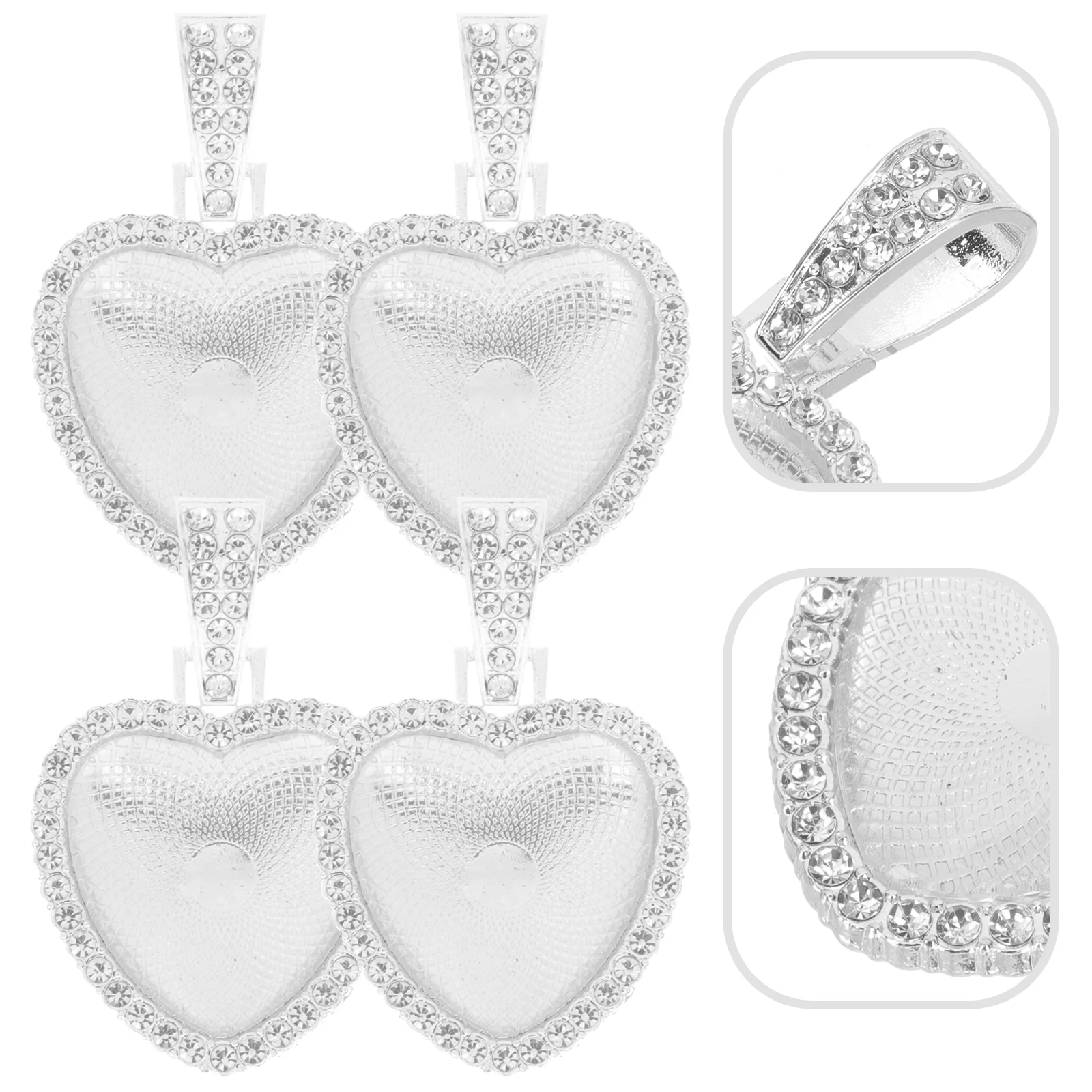 

Pendant Bezel Jewelry Tray Blanks Setting Blank Trays Heart Sublimationnecklace Lamp Craft Photo Round Chain