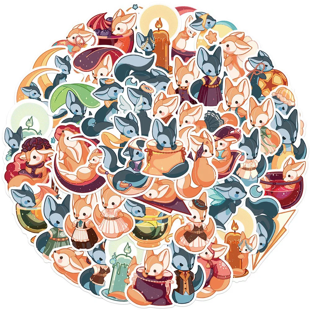 

10/30/50PCS Little Fox Cartoon Stickers DIY Laptop Luggage Skateboard Graffiti Decals Sticker for Kid Toys Gift