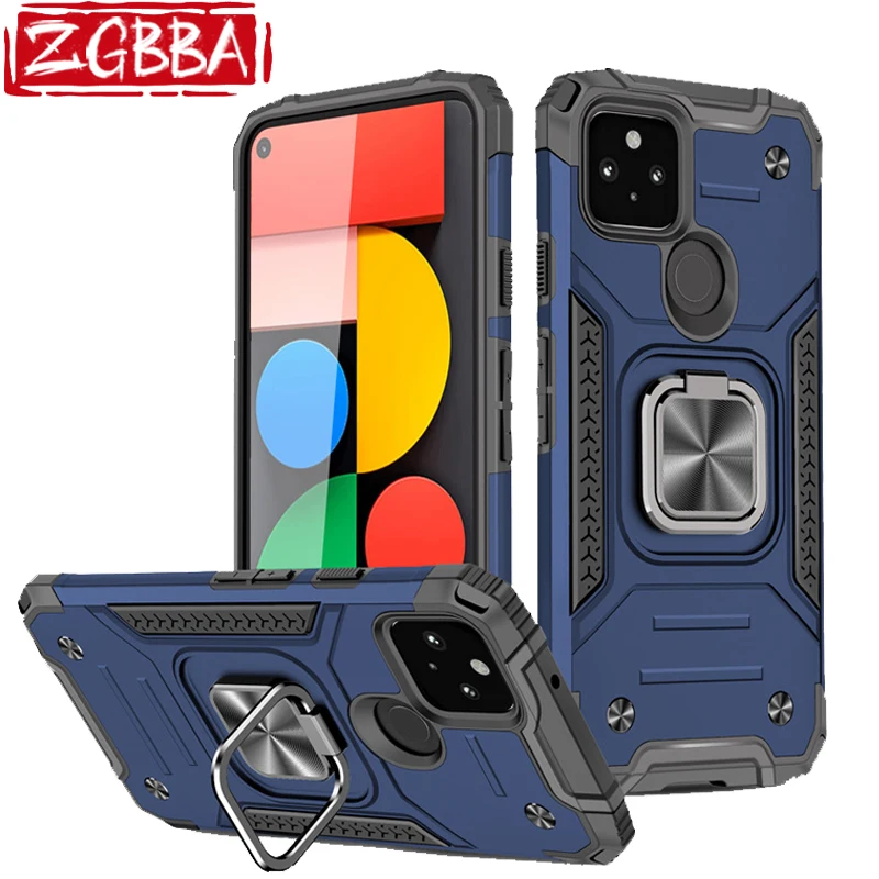 

ZGBBA Shockproof Phone Case For Google Pixel 5 Pixel 4A 5G Magnetic Anti-Fall Ring Back Cover For Google Pixel 4A Pixel 5A