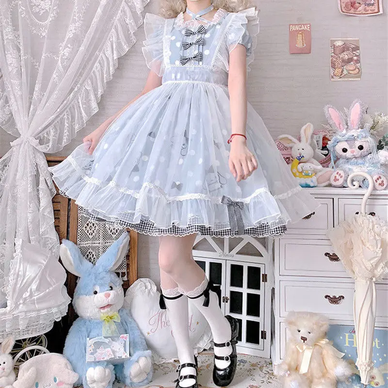 Sweet Lolita Dress Cute Cartoon Print Japanese Kawaii Princess Lolita Dress Tea Party Gothic Dress Kawaii Dress Lolita OP Dress images - 6