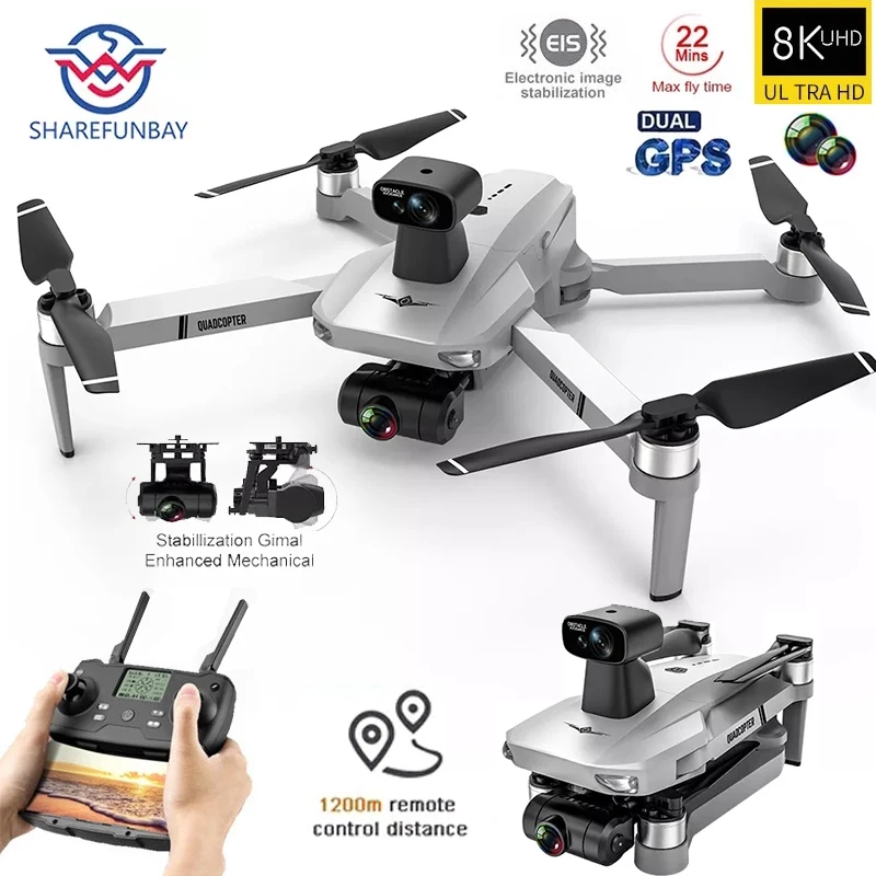 Фото 2022 Новый бесщеточный Дрон KF102 8k с 4K профессиональной HD камерой 2-осевой GPS Fpv RC 2022 Новый бесщеточный Дрон KF102 8k с 4K профессиональной HD камерой 2-осевой GPS Fpv RC