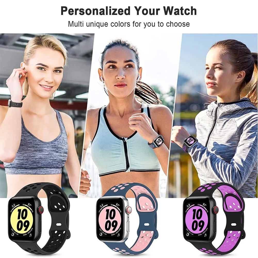 Фото Силиконовый ремешок Flash для Apple Watch 10 9 8 7 46 мм 45 мм 42 мм 41 мм Ultra 2 49 мм Браслет iWatch 6 5 4 SE 44 мм 40 мм Ремень №3