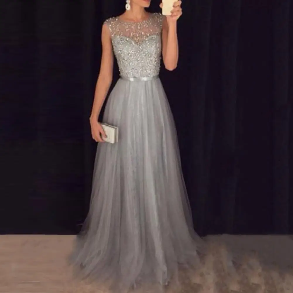 

Bridesmaid Dress O Neck Summer Evening Dress Tight Waist Chic Prom Banquet Long Bridesmaid Dress Lady Garment