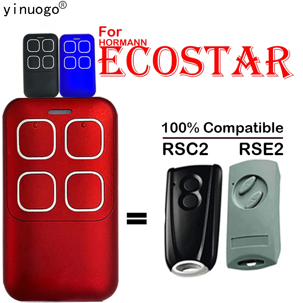 

For ECOSTAR RSC2 Remote Control Transmitter Replacement ECOSTAR RSE2 433MHz Garage Door Opener 433.92mhz 4 Channels Gate Control