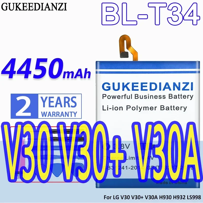 Аккумулятор GUKEEDIANZI большой емкости BL-T34 4450 мАч для LG V30 + V30A H930 H932 LS998 аккумуляторы