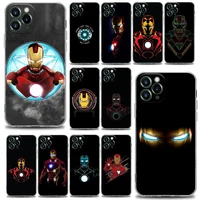 clear phone case for iphone 11 12 13 pro case max 7 8 se xr xs max 5 5s 6 6s plus silicone cover iron man marvel