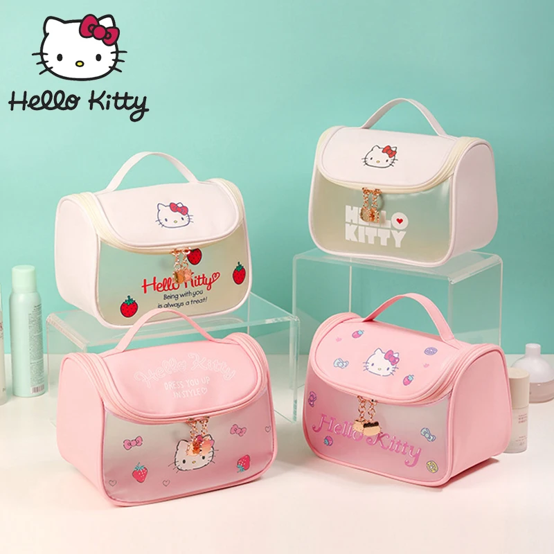 Новая милая портативная косметичка большой вместимости Hello Kitty Kawaii высокоценная