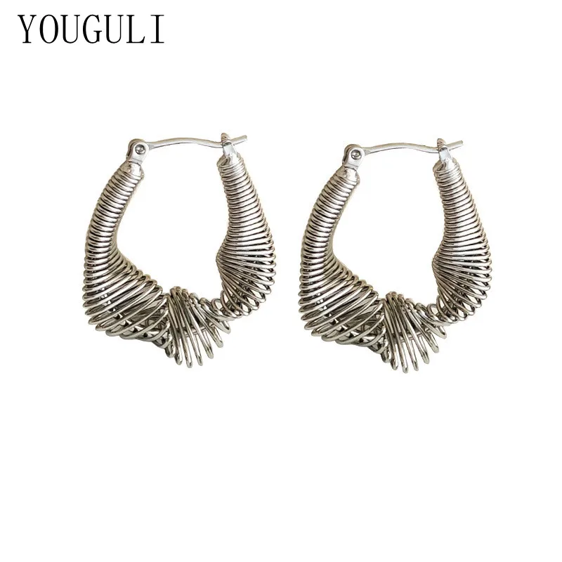 

Women Jewelry Fashion Statement Earrings 2022 New Trend Silvery Plating Metal Drop Earrings For Women Accessories