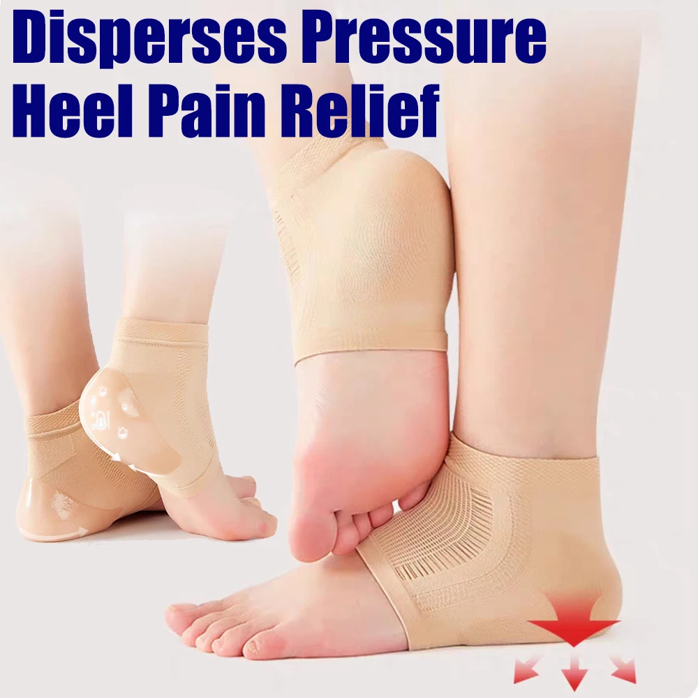 Silicone Moisturizing Heel Socks for Feet Dry Cracked Heel Spur Pain Relief Treatment Plantar Fasciitis Heel Protector Socks