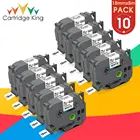 10PK 18 мм TZe-белая лента TZe241 TZe-241 TZ241 TZ 241 черно-белая стандартная Совместимость с Brother P-touch Label Maker