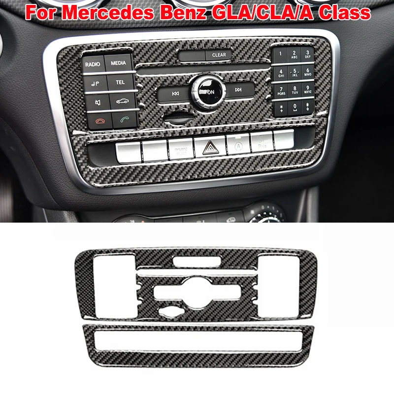 

Interior Center Control CD Radio Panel Decoration Sticker For Mercedes Benz GLA/CLA/A /B Class Rear Carbon Fiber Car Accessories