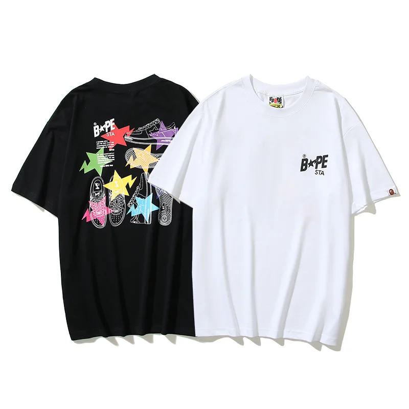 

New Bape cotton short sleeve T-shirt Ape Head BATHING STAR short sleeve casual loose short sleeve 2023