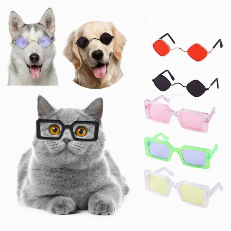 

PP Pet Dog Glasses Retro Kitten Cosplay Props Pet Party Decoration Puppy Funny Sunglasses Pet Photo Props Animal Supplies