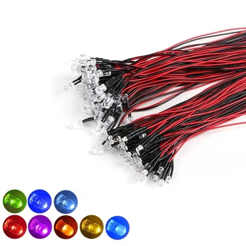 5 шт. RGB светодиоды 3 мм/5 мм 20 см