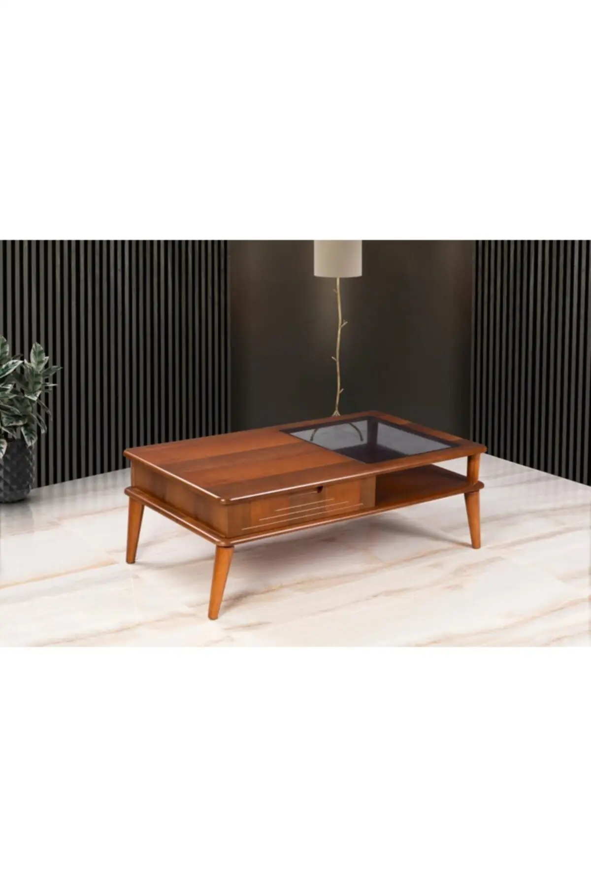 

Modern Glazed Drawers Walnut Medium Coffee table coffe table