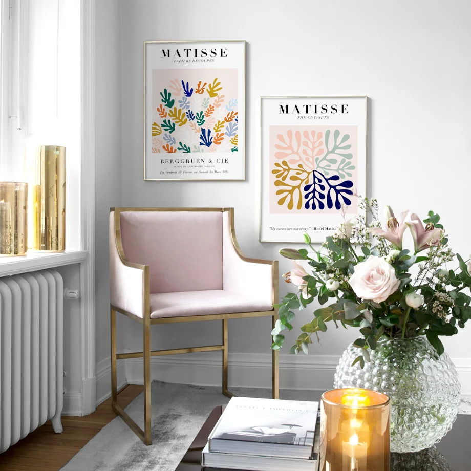 

Colourful Matisse Abstract Paper Cut Leaf Plant Wall Art Print Canvas Painting Nordic Poster Home Decor Pictures For Living Room