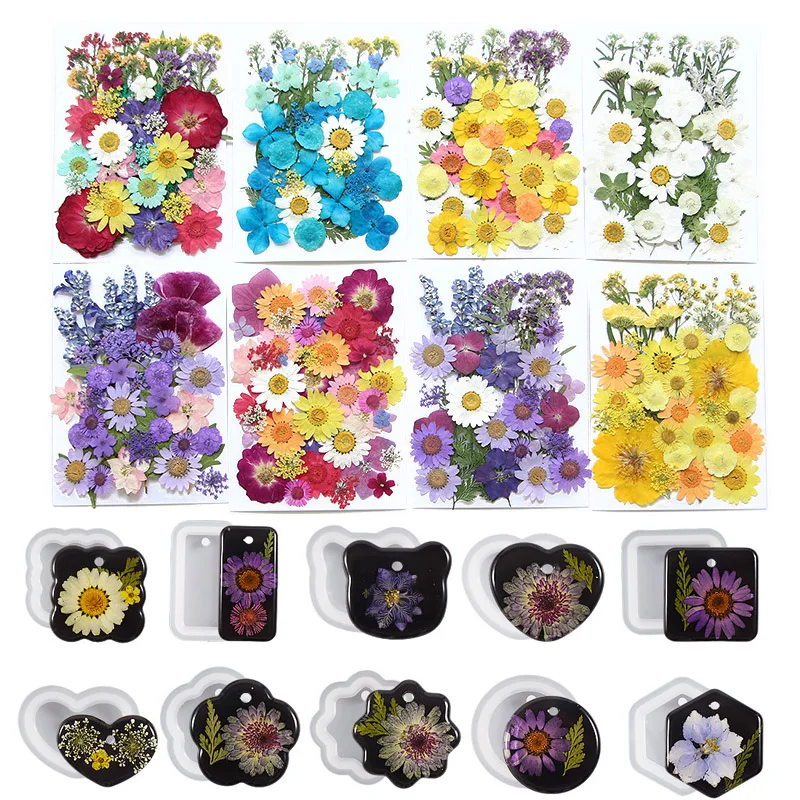 Dried Flowers Real Natural Plant Pressed Flower For Epoxy Resin Filling DIY Keychain Pendant Silicone Mold Jewelry Making Crafts