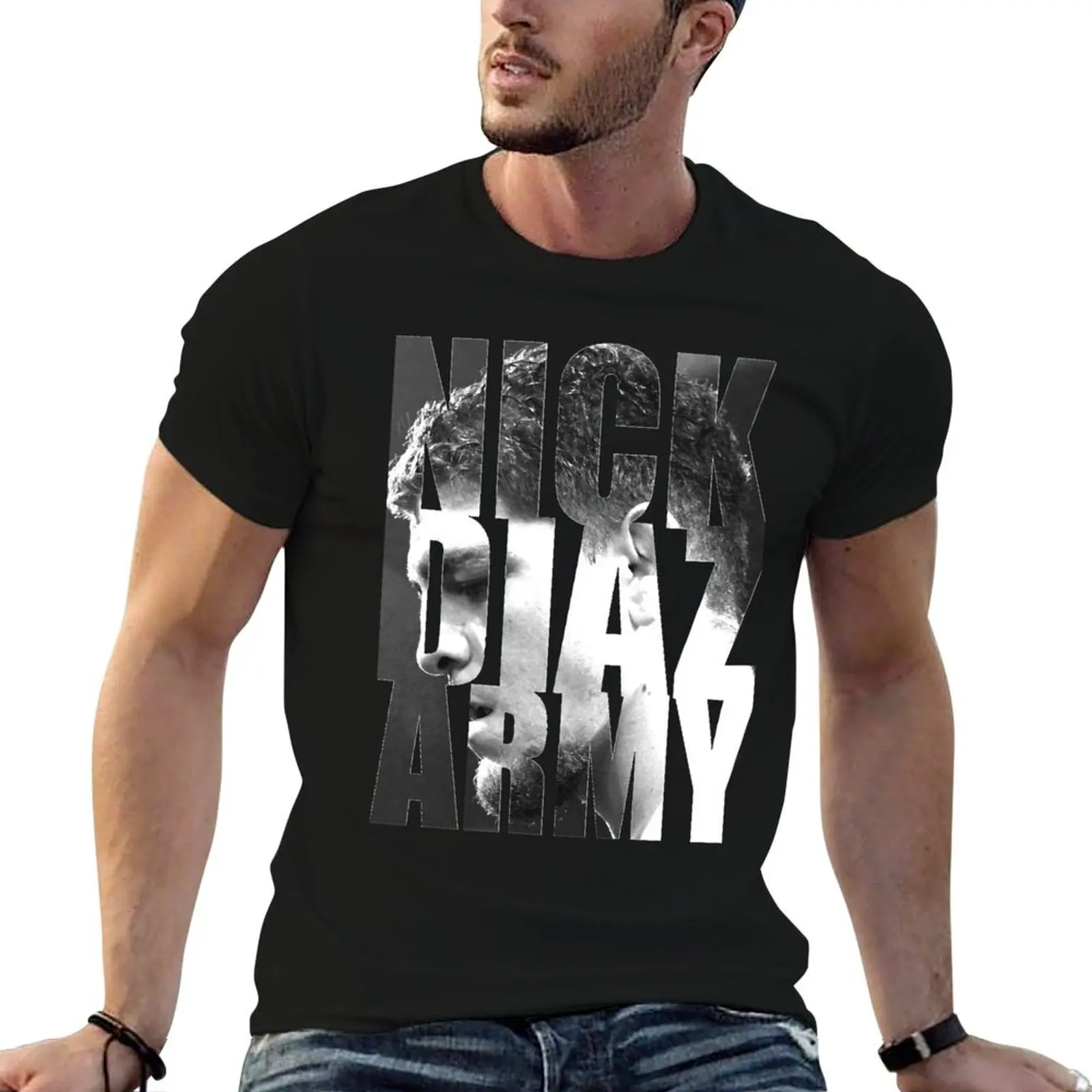 Фото Nick-Diaz-Army-Classic-футболка, мужские хлопковые забавные футболки с принтами, футболка №1