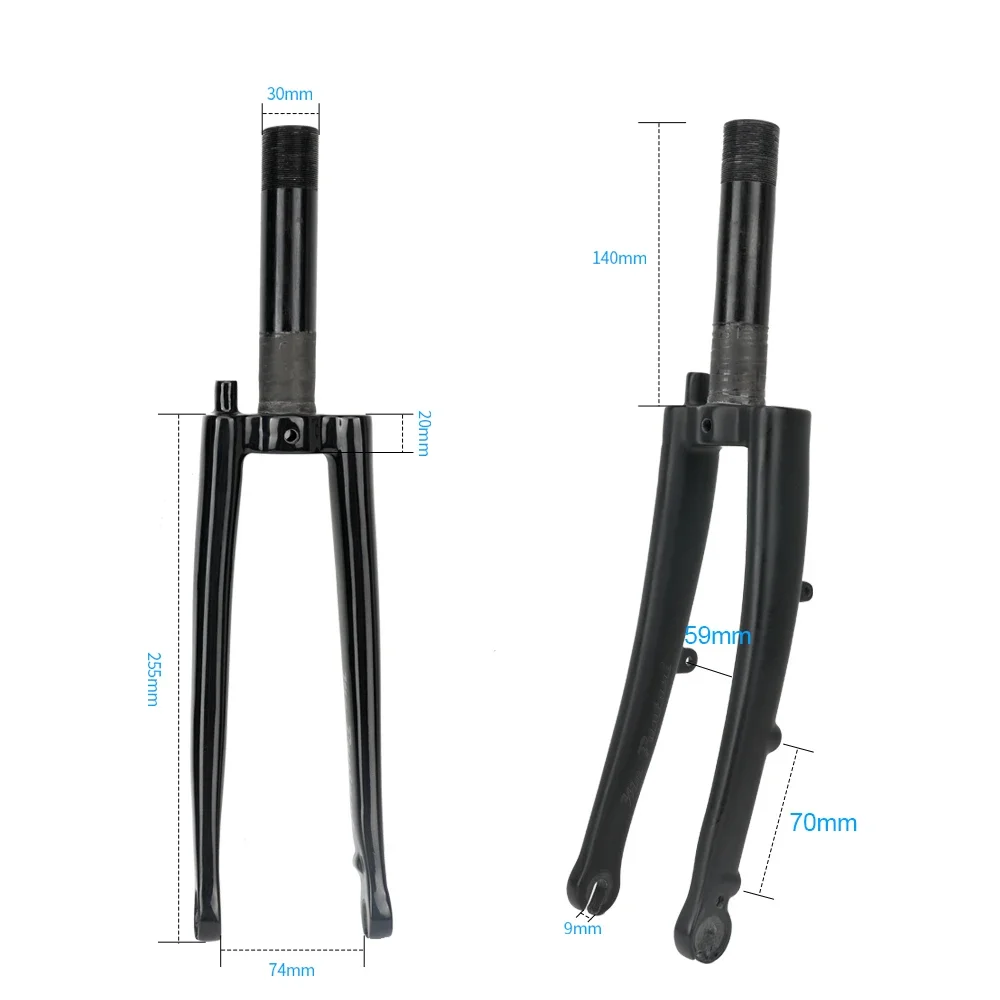 Передняя вилка из углеродного волокна RIRO сверхлегкая складная 245 г 16 дюймов 1 3/8 1/4