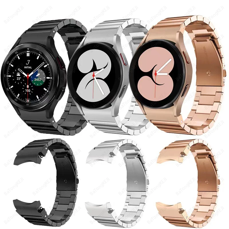 

Galaxy Watch 4 40mm 44mm Stainless Steel Curved End No Gaps 20mm Strap for Samsung Watch4 Classic 46mm 42mm Band Metal Bracelet