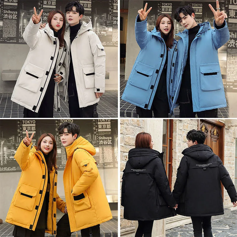 2022 New Casual Lovers Down Jacket In The Long Cargo Winter Coat Handsome Men and Beautiful Women Jackets for Men  Jackets for