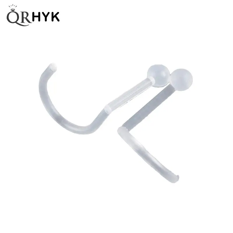 

1pcs Acrylic Plastic Soft Rod Invisible Nose Studs Nails Transparent Anti-Allergic Lip Tongue Ring Body Piercing Jewelry 2022