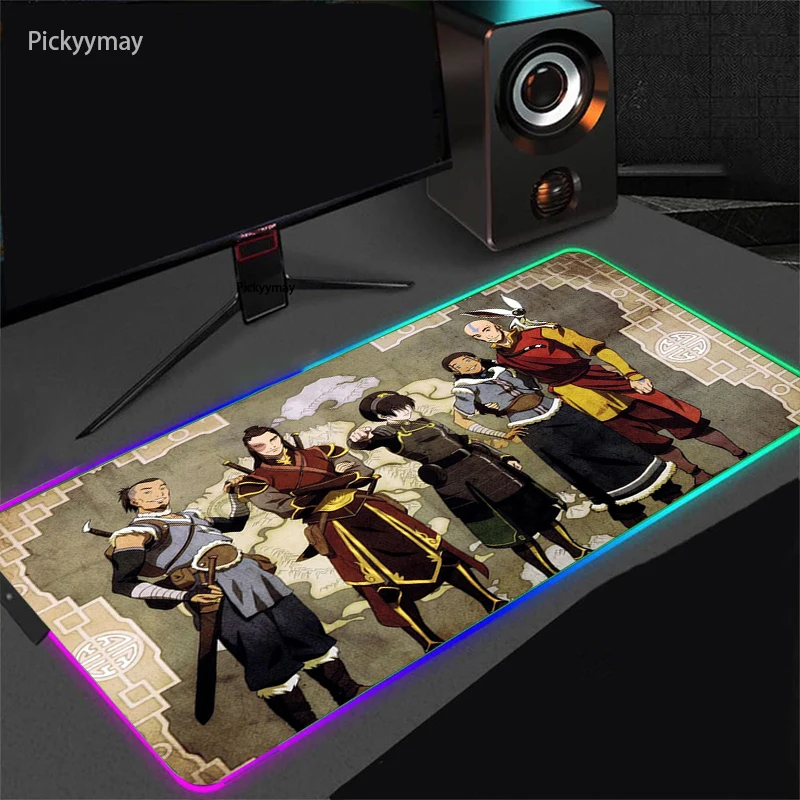 

Mouse Pad Avatar The Last Airbender RGB Gaming Accessories Computer Large Mousepad Gamer Rubber Table Carpet With Backlit LED