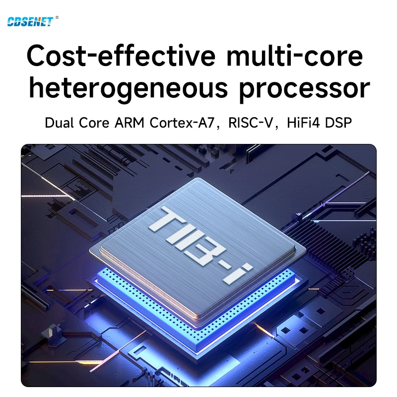 T113-i Основная плата промышленного класса ARM Двухъядерный дисплей A7+RISC-V+DSP CDSENET