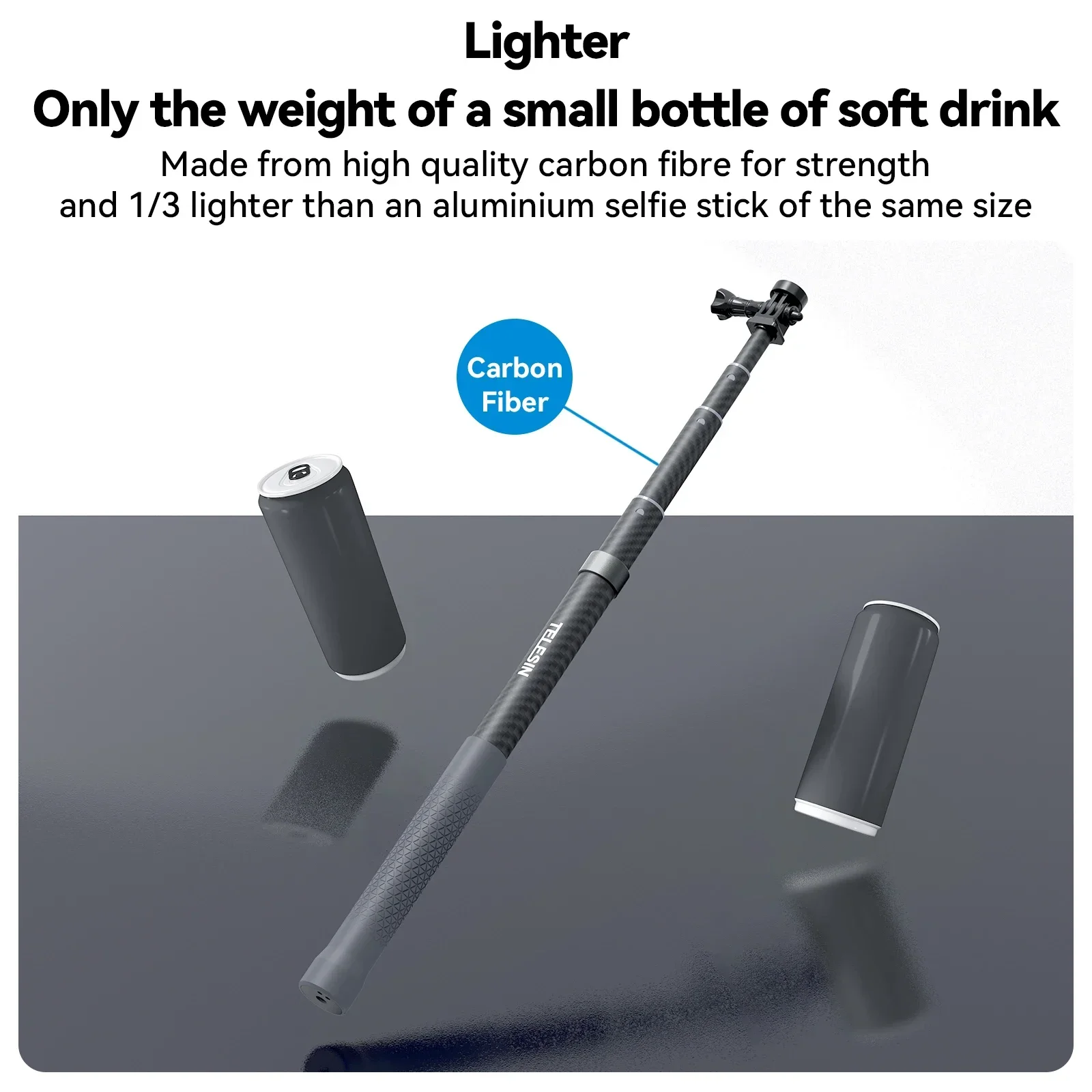 Экшн-камера TELESIN 1 2 м 3 из углеродного волокна с винтом 1/4 для GoPro Insta360 Osmo Action DJI