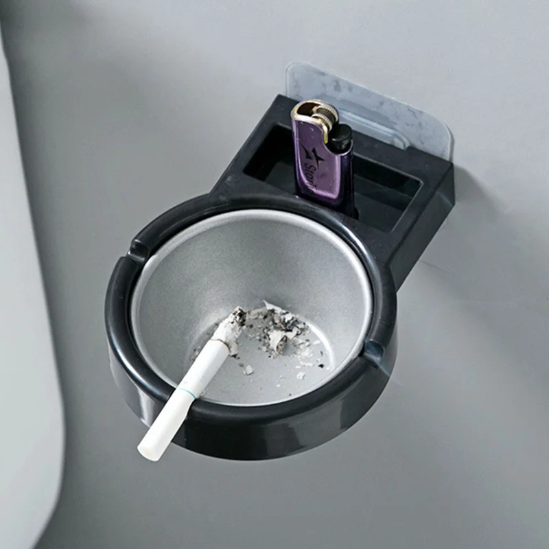 

Portable Ashtray Wall Stainless Steel Pocket Smoke Holders Storage Cup For Toilet Home Office Cigarette Tools Case For Smoker