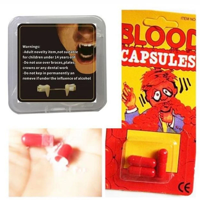 

Retractable Halloween Vampire Fangs Vampire False Teeth Glow In The Dark