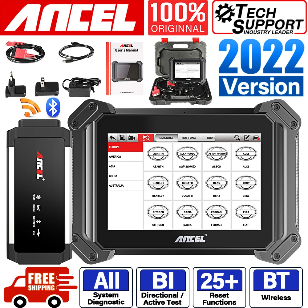 

ANCEL V6 PRO OBD2 Scanner Automotivo Car Diagnostic Tool OBD 2 Scanner Active Test /Oil Reset Code Reader OBDII IMMO Keys Tool