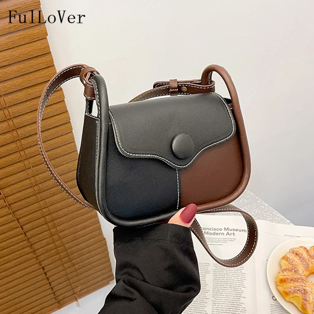 

Women Design Color Matching Underarm Shoulder Bags 2022 New Fashion Texture Square Crossbody Bags Pu Leather Elegant Bags