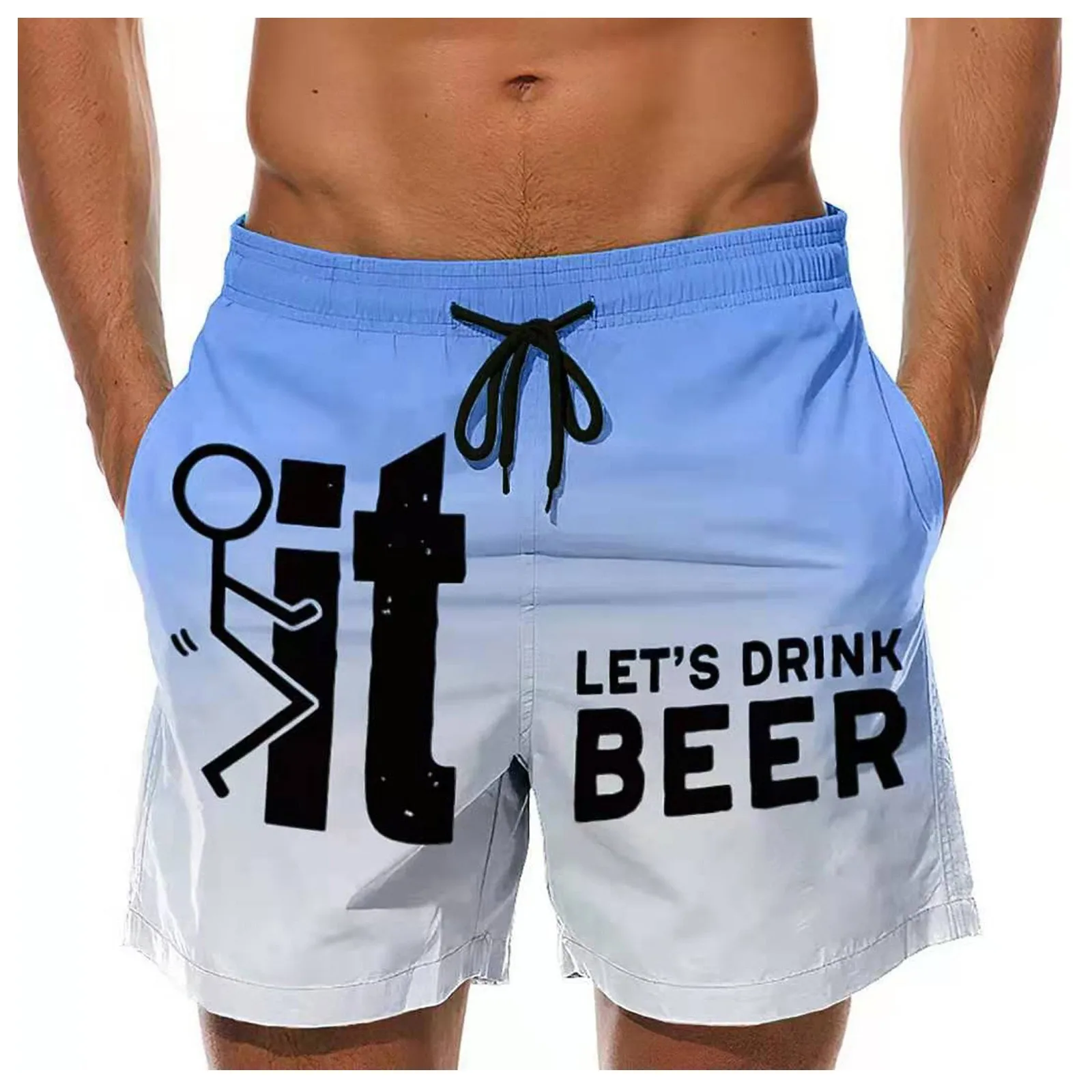 

Men's Quick Dry Breathable Swim Shorts Trunks Drawstring Casual Printed Beach Work Casual Trouser Shorts Pants Мужская Одежда