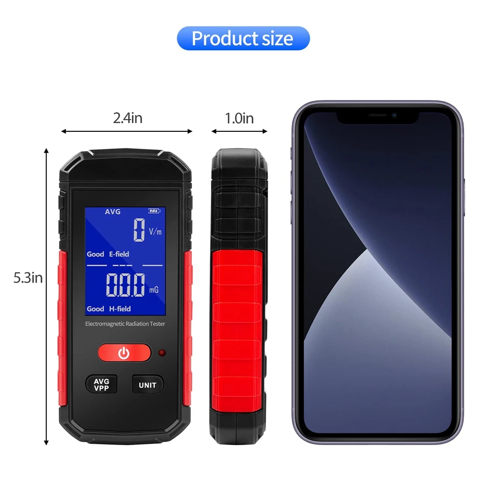 

Измеритель EMF, детектор электромагнитного излучения, перезаряжаемый Цифровой Тестер EMF, электрический/Магнитный Измеритель поля
