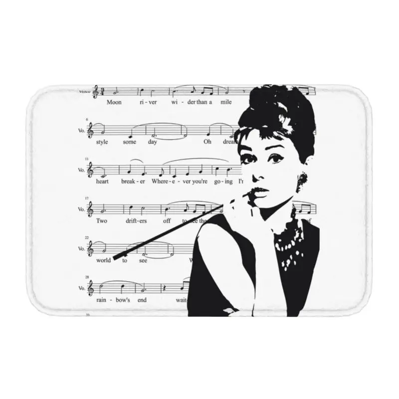 

Moon River Audrey Hepburn Doormat Mat Anti-Slip Bathroom Kitchen Bedroom Footpad Living Room Entrance Rug Carpet 40*60cm