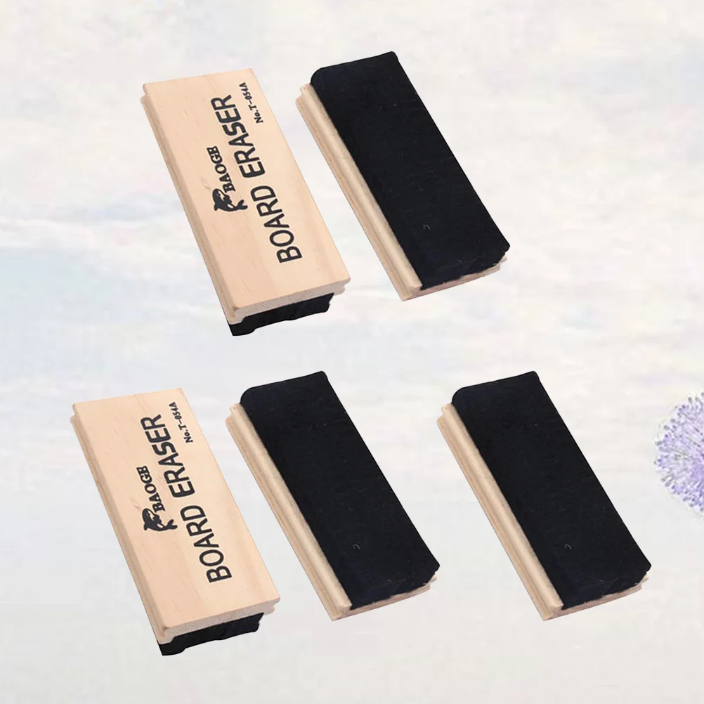 

5 Pcs Wooden Black Board Eraser Chalkboard Eraser Dry Eraser for Home School Office Blackboard