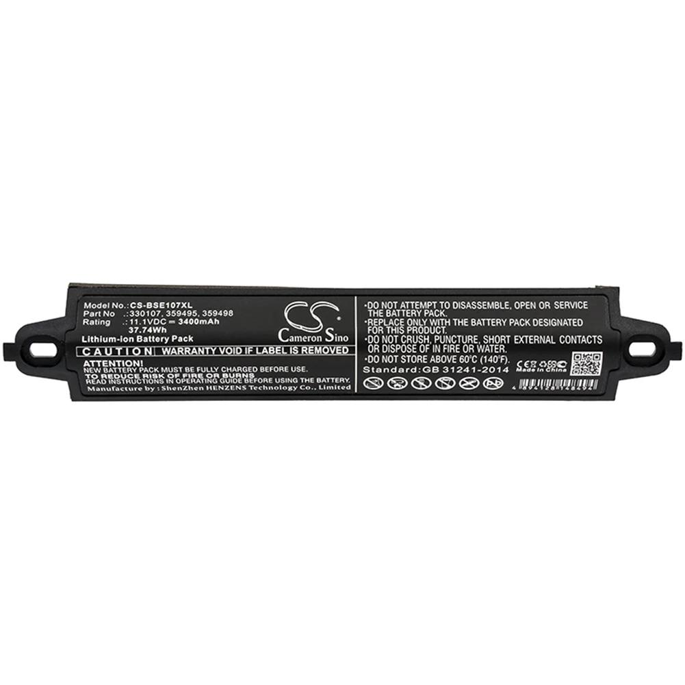 

Cameron Sino 3400mA Battery for BOSE 404600,Soundlink 330105,330105A,330107,330107A,359495,359498,404600,404900
